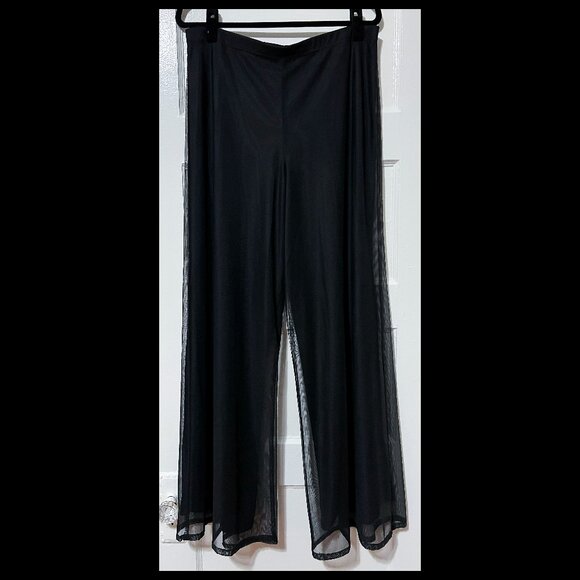 JS Collections Womens Black Wide Leg Mesh Lined Dress Pants Size 14 EUC - Picture 1 of 2